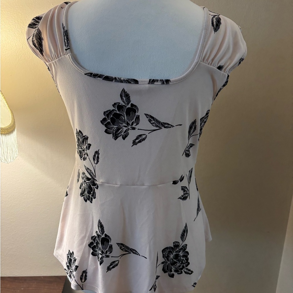 Candies Pink & Black Floral Print Sleeveless Women's Top Size M - Picture 5 of 9